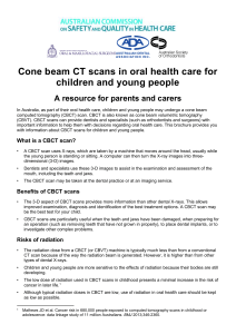 Cone beam scans in oral health care for children and young people