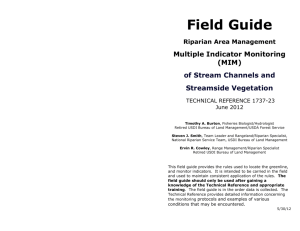 Field Guide Riparian Area Management Multiple Indicator Monitoring