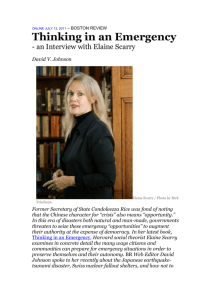 an interview with Elaine Scarry