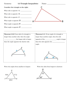 5.5 Triangle Inequalities