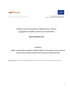 ACTION8 Geographical comparison of PM components across cities