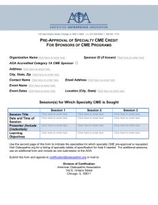 Request for-Pre-Approval of Specialty CME Credit for Sponsors of