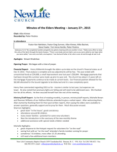 Elders Meeting Minutes – January 27, 2015