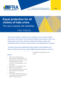 Recognition of disability hate crime in national law