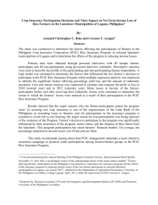 Reduced Income Loss - Philippine Economic Society