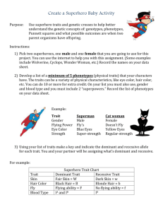 Create a Superhero Baby Activity!!!! Purpose: To apply your