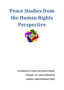 Introduction to Peace and Culture Studies