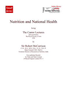 Nutrition And National Health
