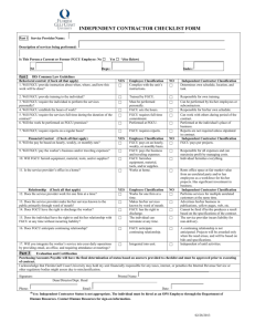 independent contractor checklist form