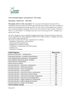 Unit Assessment Report Assessment #10 2011-2012