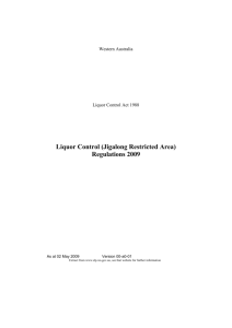 Liquor Control (Jigalong Restricted Area) Regulations 2009 - 00-a0-01