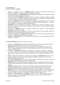 List of publications Scientific publications submitted Stenberg L