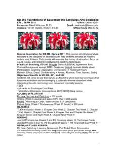 ED 200 Foundations of Education and Language Arts Strategies