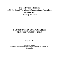 S Corporation Compensation Reclassification Risks