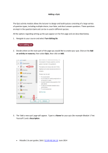 Adding a Quiz