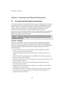 Section 2: Outcomes and Planned Performance