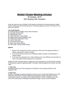 Nuwakot Shelter Cluster Meeting minutes 30.10.2015
