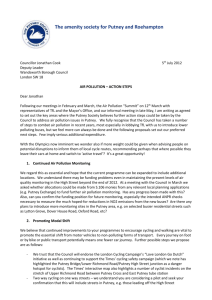 Society letter to Jonathan Cook, Deputy Leader Wandsworth Council