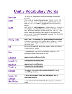 Unit 3 Vocabulary Words Memory