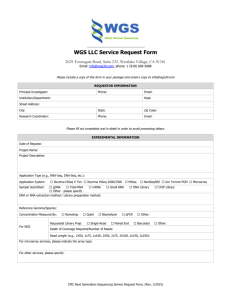 WGS LLC Service Request Form - Whole Genome Sequencing LLC