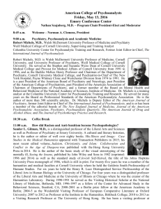 American College of Psychoanalysts Friday, May 13, 2016 Emory