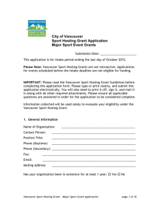 Sport Hosting Grant major event application form