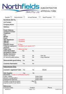 Subcontractor Approval Form
