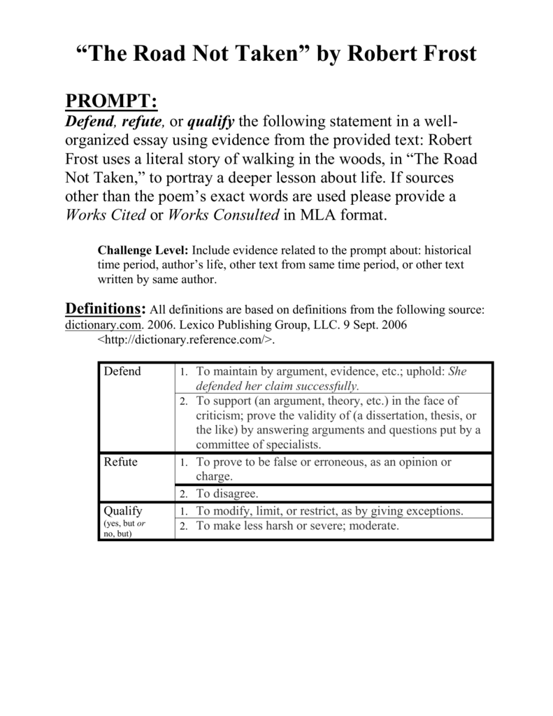 thesis statement about robert frost