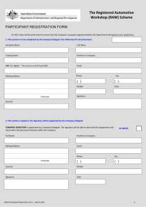 Participant Registration Form - About the Registered Automotive