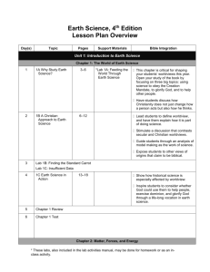 Earth Science, 4th ed. Lesson Plan Overview