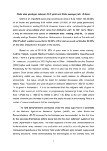 State wise yield gap between FLD yield and State average yield of