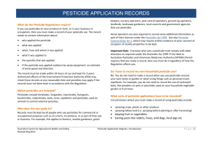 Pesticide Application Records - Australian Centre for Agricultural