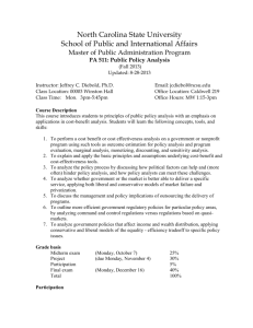 pa 511: public policy analysis - North Carolina State University