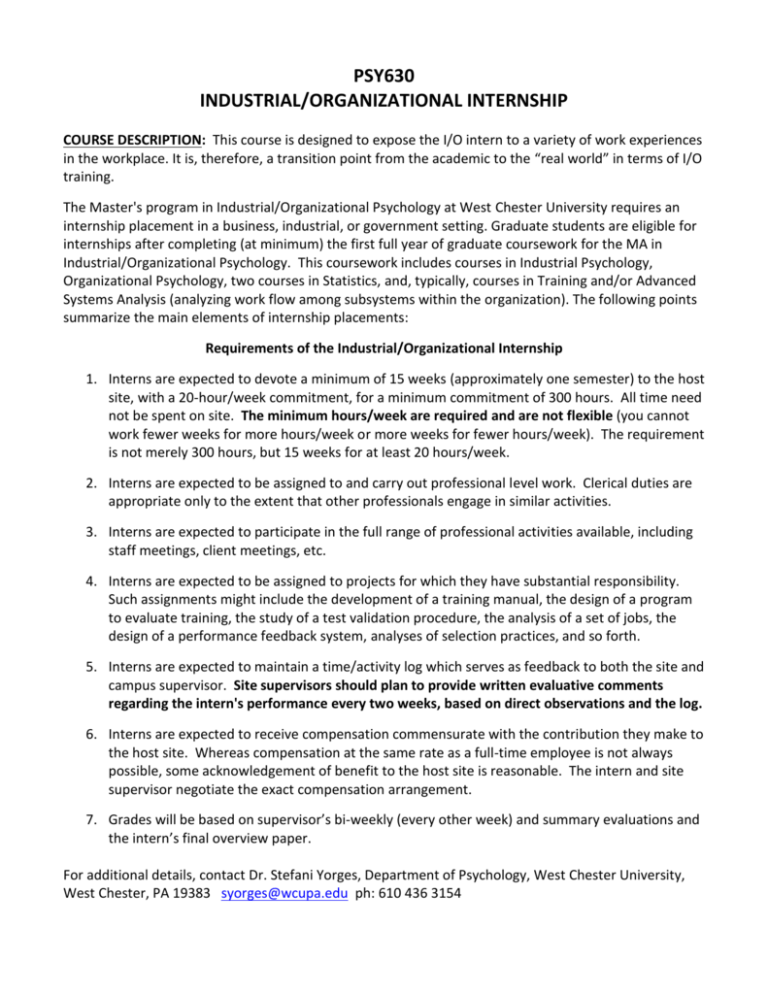 PSYCHOLOGY INTERNSHIP