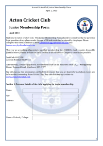 ACC Junior Membership Form