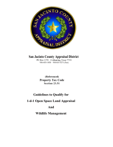 Wildlife Management Guidelines - San Jacinto County Appraisal
