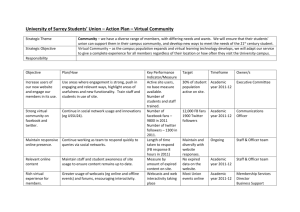 Action plan 1 0 - University of Surrey`s Student Union