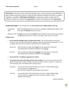 Verb tense consistency