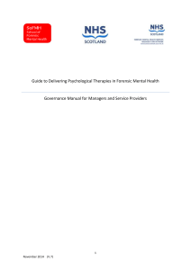 Guide to delivering psychological therapies in forensic mental health