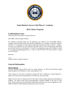 Santa Barbara Soccer Club Players` Academy 2014 Choice