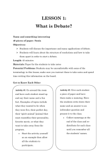 LESSON 1 - Youth for Debate