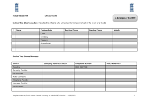 Flood Plan Template