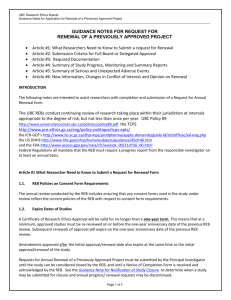 GUIDANCE NOTES FOR NEW APPLICATIONS FOR CLINICAL