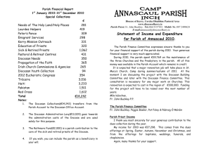 Parish Financial Report 1st January 2010
