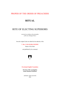 Rite of Electing Superiors - Dominican Province of the Assumption