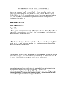 PEER REVIEW FORM: RESEARCH DRAFT #2