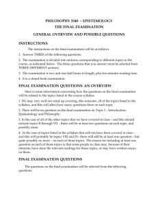 "Final Examination Questions"