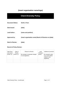 Client Diversity Policy