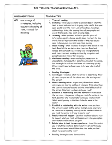 Reading Assessment Focuses - Top Tips for Teaching Reading AFs