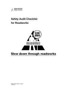 Safety Audit Checklist for Roadworks September 1997 Road Safety